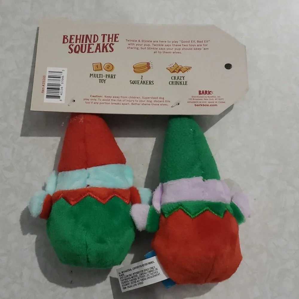 Twinkle & Stinkle Bark brand dog toys Size Small‎ (0-20 pounds) NWT